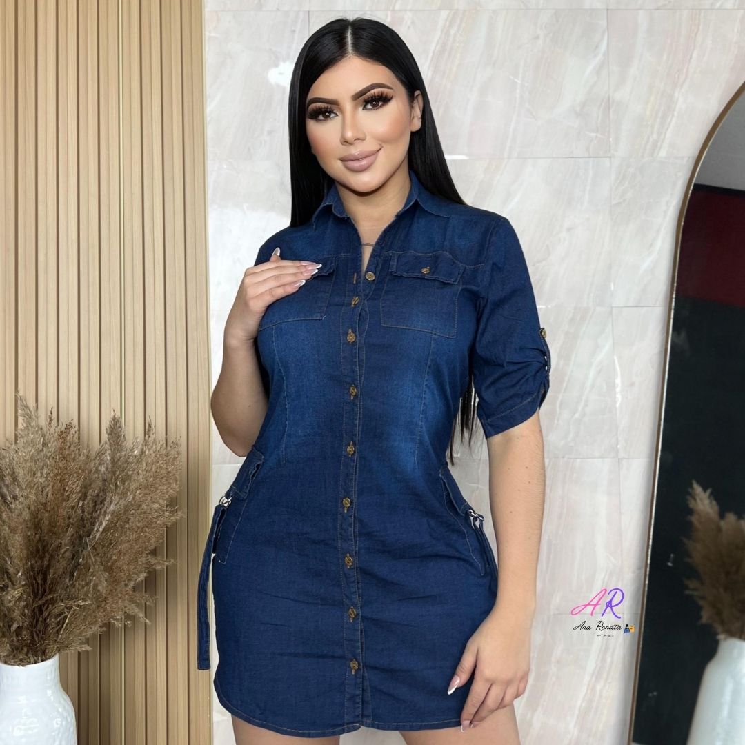 Vestido en Jean Cargo