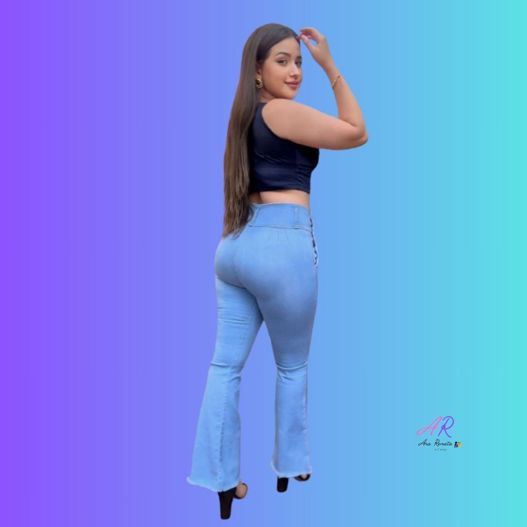 Pantalon Jeans Mujer Bota Ancha