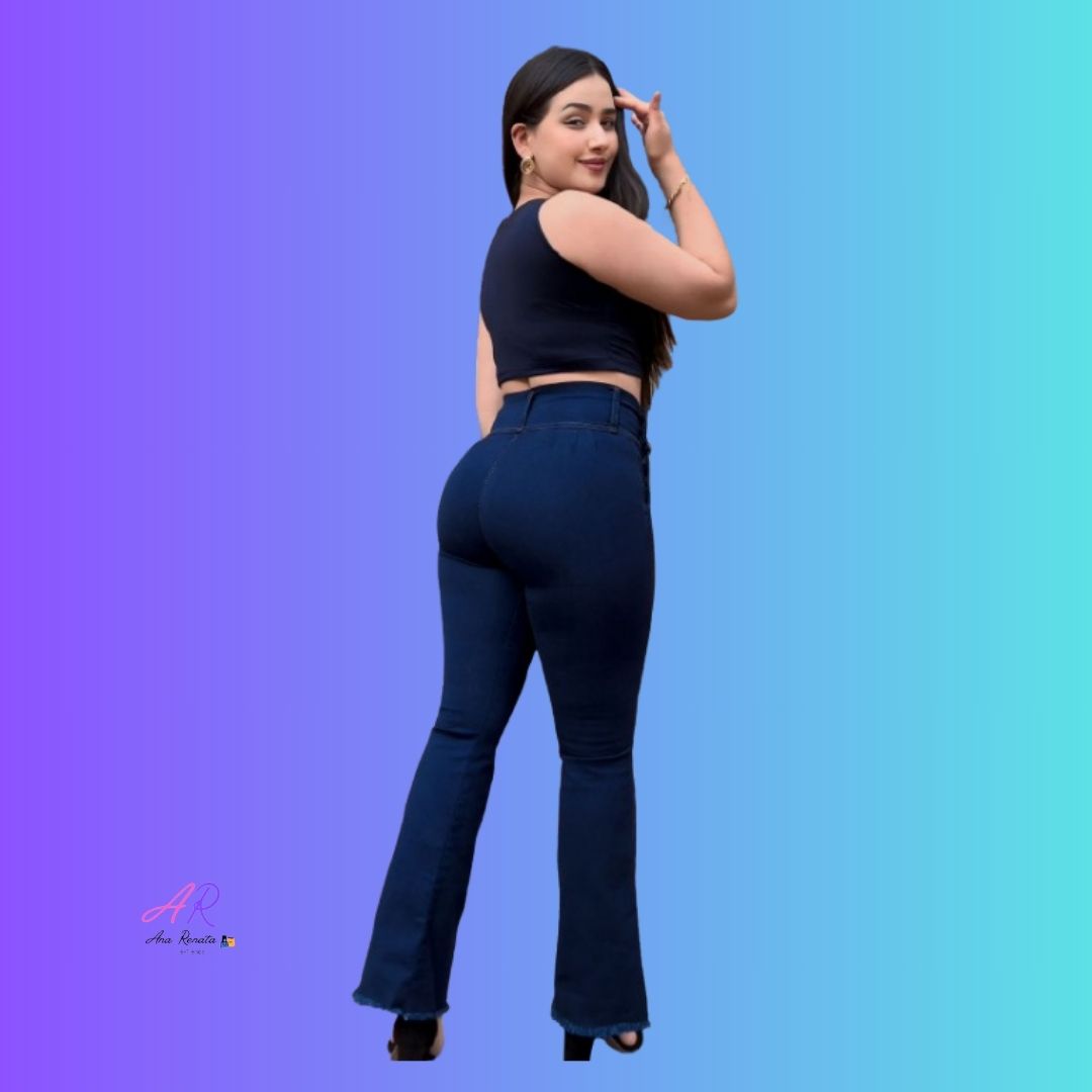 Pantalon Jeans Mujer Bota Ancha