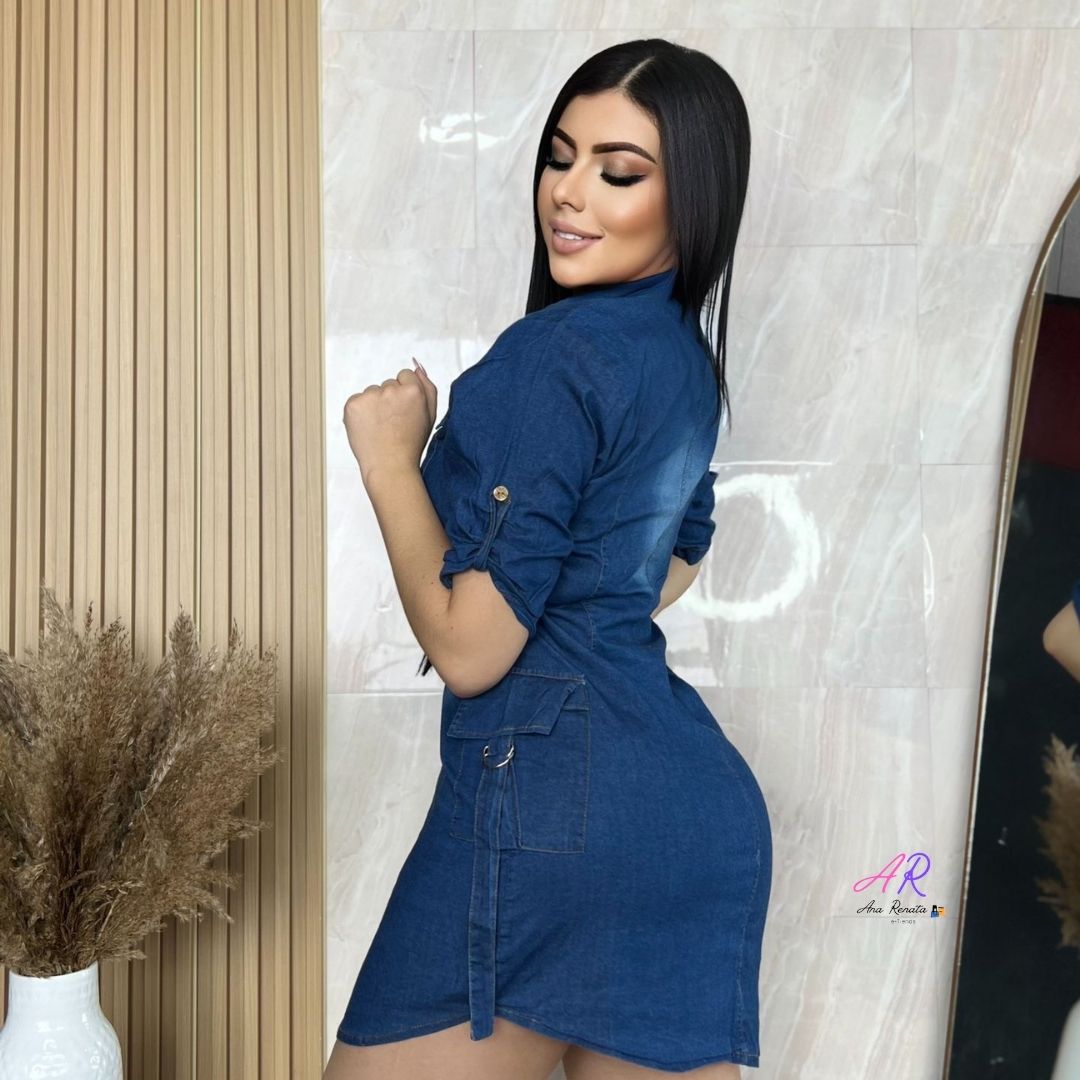 Vestido en Jean Cargo