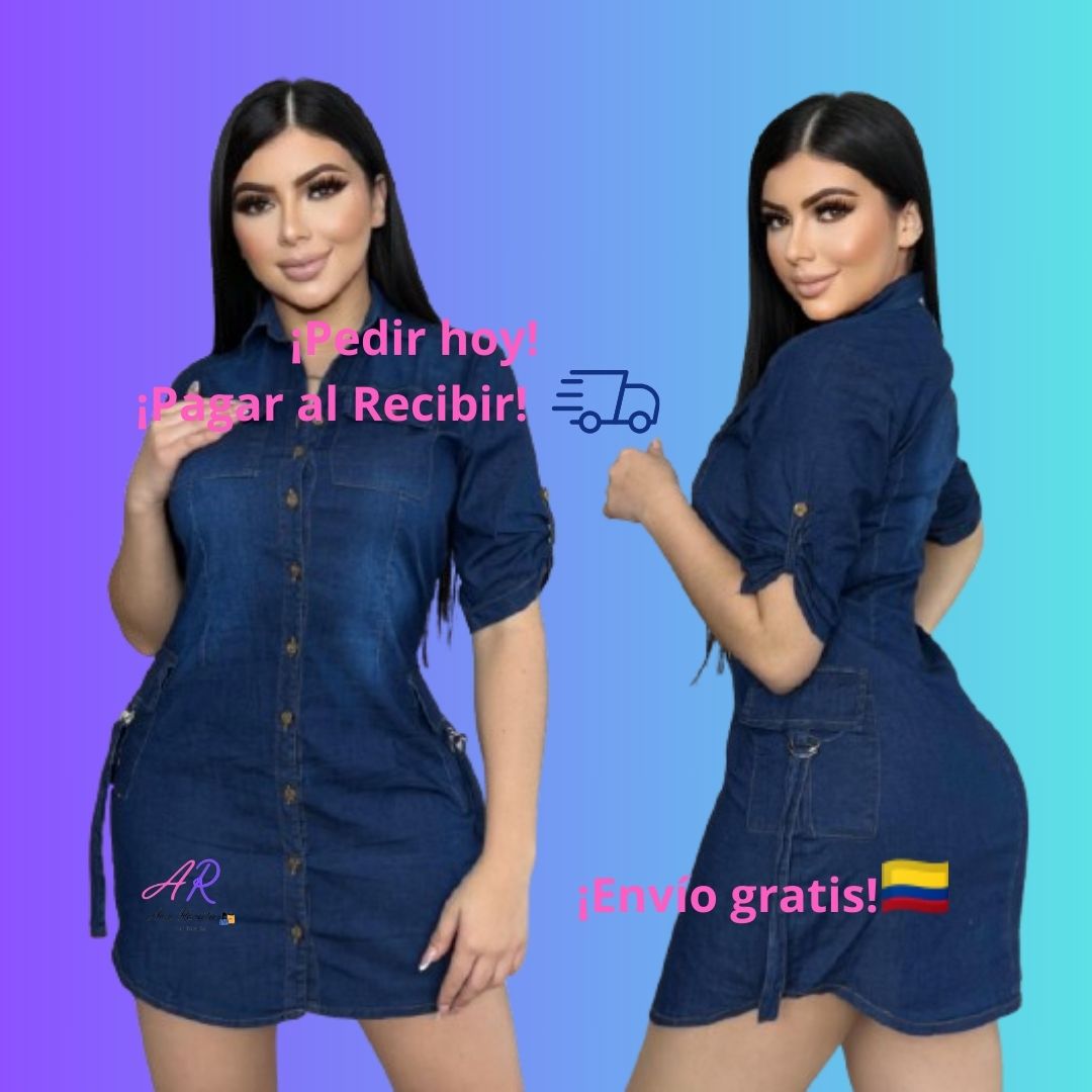 Vestido en Jean Cargo