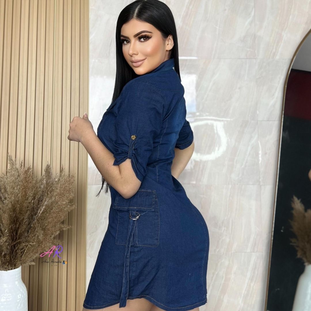 Vestido en Jean Cargo