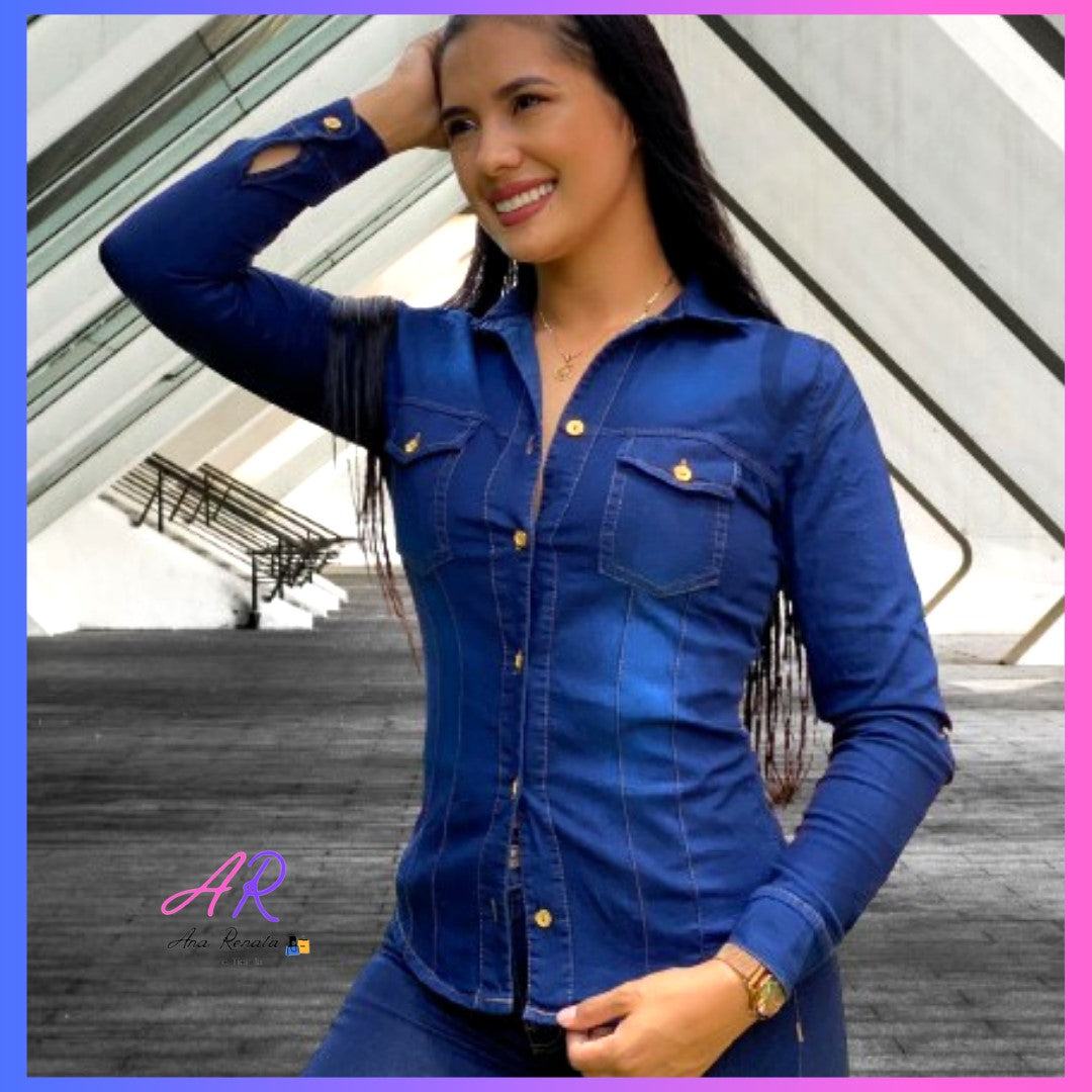 Camisa Jeans Mujer Clasica