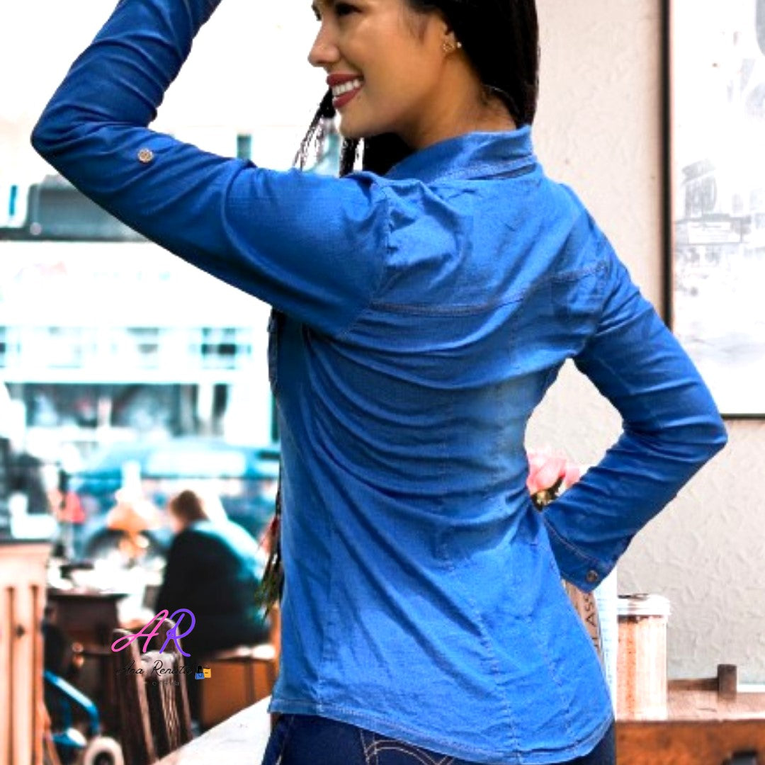 Camisa Jeans Mujer Clasica