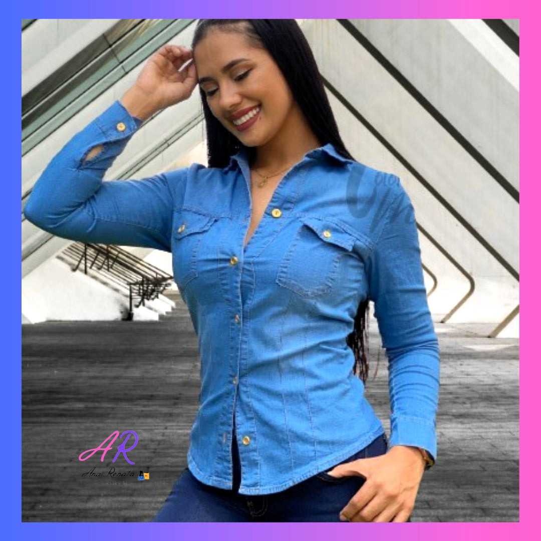 Camisa Jeans Mujer Clasica