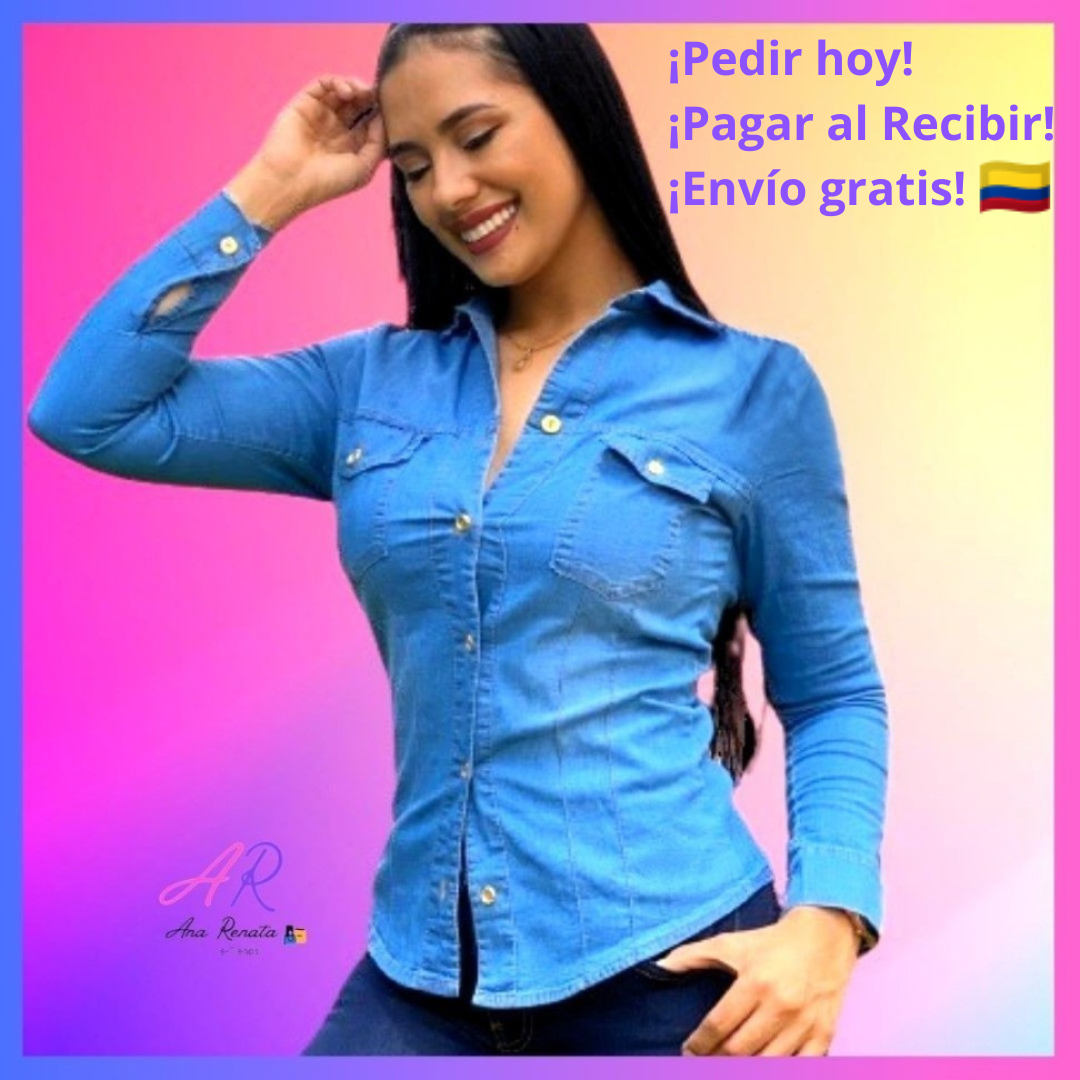 Camisa Jeans Mujer Clasica